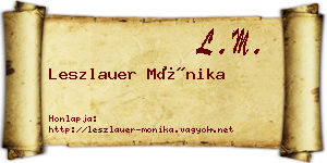 Leszlauer Mónika névjegykártya