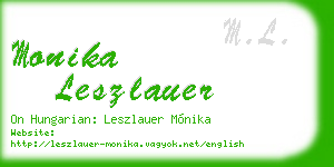 monika leszlauer business card